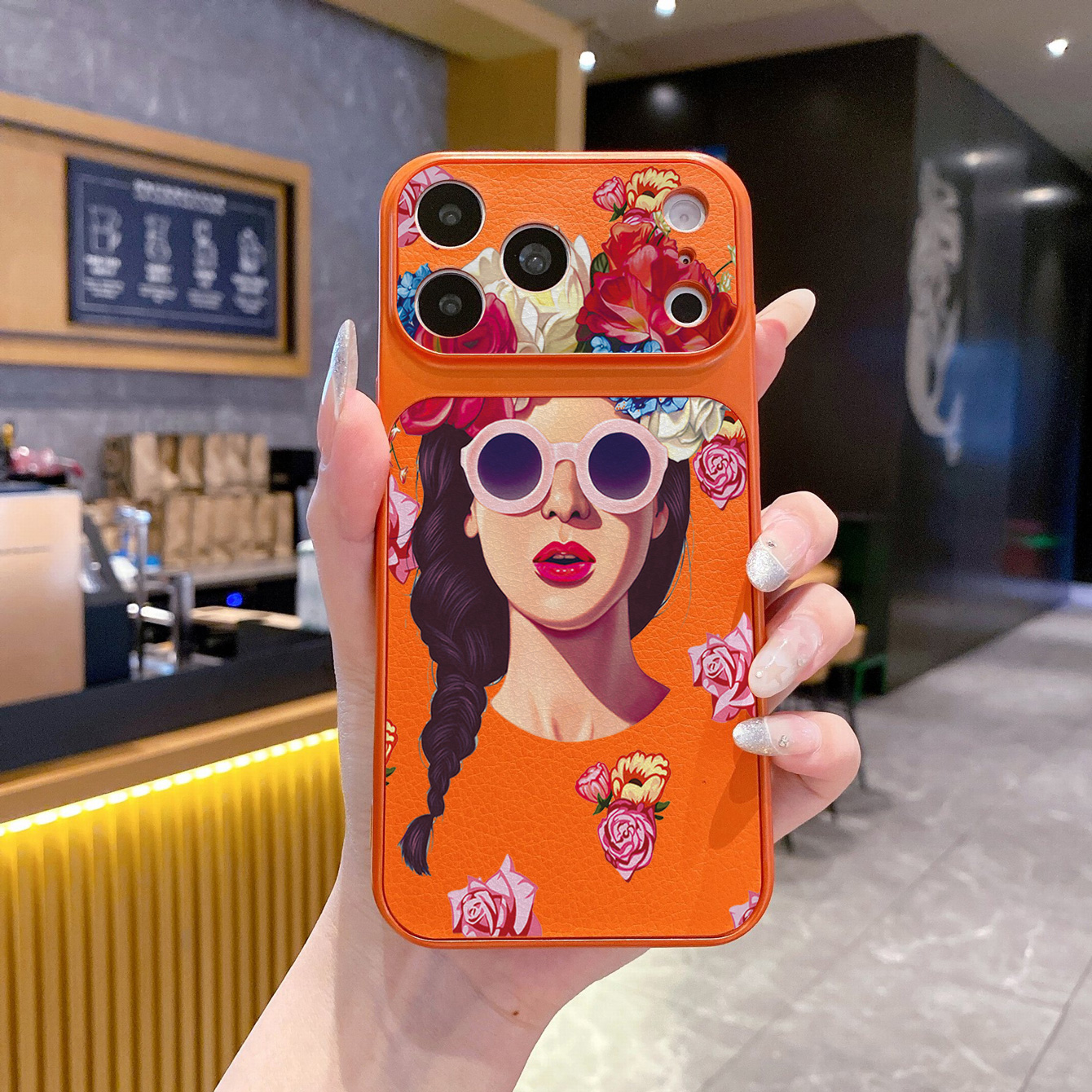 for iPhone 18 17 Pro Max 16 15 14 Plus Phone Case PU Leather Shockproof Cover Fashion Girl