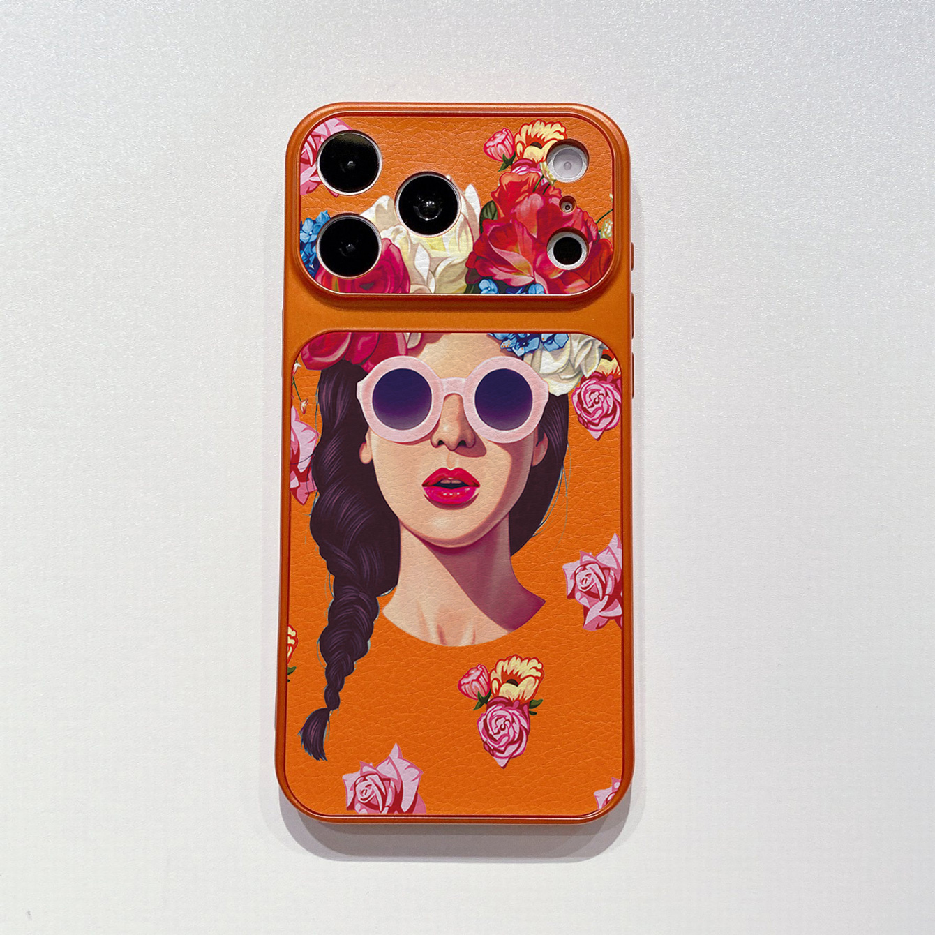 for iPhone 18 17 Pro Max 16 15 14 Plus Phone Case PU Leather Shockproof Cover Fashion Girl