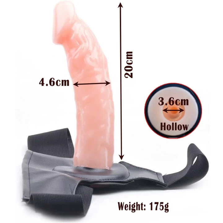 2 Sizes Strap on Realistic Hollow Dildo Large Basic Options Adjustable Chastity Belt Harness BDSM Bondage Sleeve Vagina Anal Plug Adult Play Sex Fetish Toys for Lesbian Couple Women Men - image 19