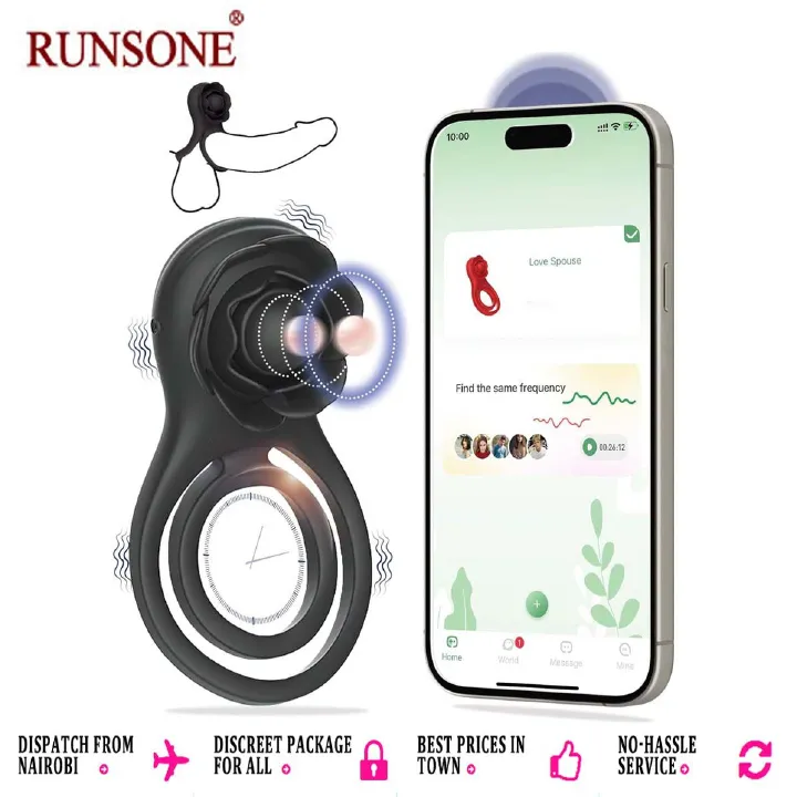 Male Cock Ring APP Virbator with Clitoral Anal Stimulator Remote Control