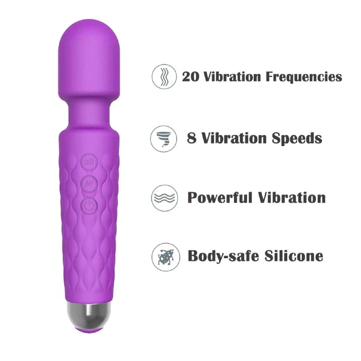 Wand Massager Clitorial Nipples Vibrator Rechargeable Handhold Cordless Muscle Relax Stimulator Portable Body Anal AV Magic Powerful Masturbation Sex Toy for Ladies Women Men Love Gift for Girlfriend - image 9