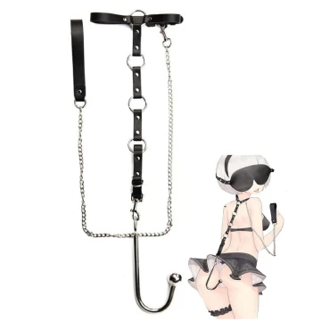 BDSM Sex Slaves Bondage Restraint Anal Hook Options Mouth Ball Gag Collor Chain Bed Foreplay SM Game Fetish Role Play Adjustable Cuffs Adult Sex Toys for Women Men Couples Beginner - image 5