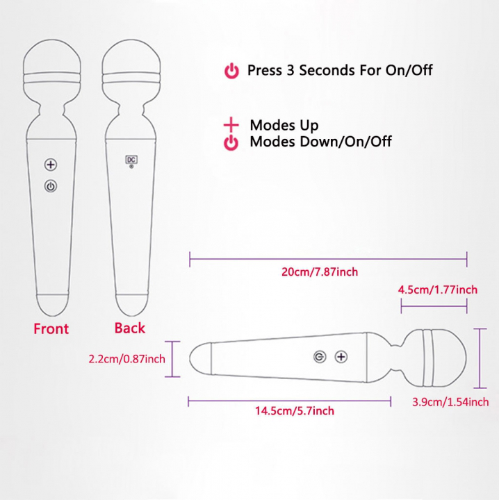 Wand Massager Rechargeable Handheld Cordless Portable Body Vibrator For Women Men Adult Toy for Sex Muscle Relax Valentine Gift Girlfriend Wife - image 11