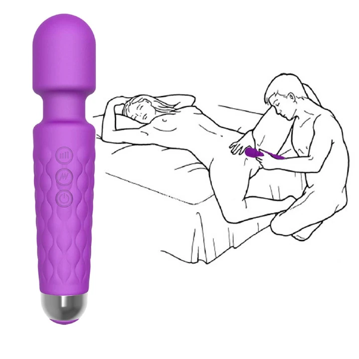 Wand Massager Clitorial Nipples Vibrator Rechargeable Handhold Cordless Muscle Relax Stimulator Portable Body Anal AV Magic Powerful Masturbation Sex Toy for Ladies Women Men Love Gift for Girlfriend - image 11