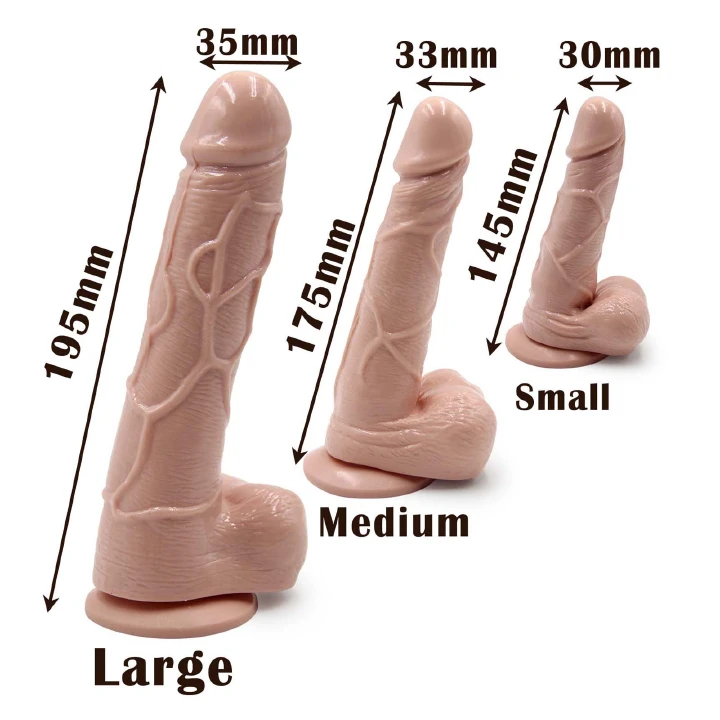 3 Sizes Dildo Options Small Medium Large Realistic Silicone Dildos Monster Cock Suction Cup Hands Free G-Spot Vaginal Anal Lifelike Stimulator Adult Masturbation Sex Toy Perfect Love Gift for Women - image 9