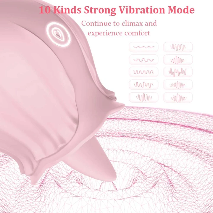 Rose Tongue Licking Vibrator Sex Toy Clitoral Sucker Clit Nipples Anal Stimulator Compact Adult Foreplay Solo Play Game Masturbation Gift for Women Ladies Couples - image 11
