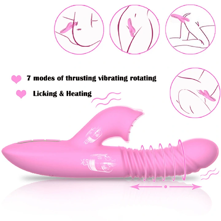 Women Thrusting G-spot Vibrator Licking Clitoris Heating Dildo USB Rechargeable Clit Vaginal Stimulator Waterproof Adult Sex Toys Valentine Gift for Girlfriend Wife