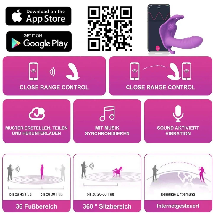 Wearable Dildo APP Remote Control Clitoral G Spot Butterfly Vibrator - image 4