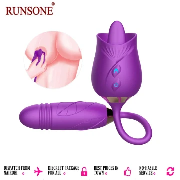 Rose Toy Vibrator Thrusting G Spot Dildo Clitoral Licking Stimulator Anal Plug Oral Tongue Adult Teasing Sex Toys for Women Couple Masturbation - image 33