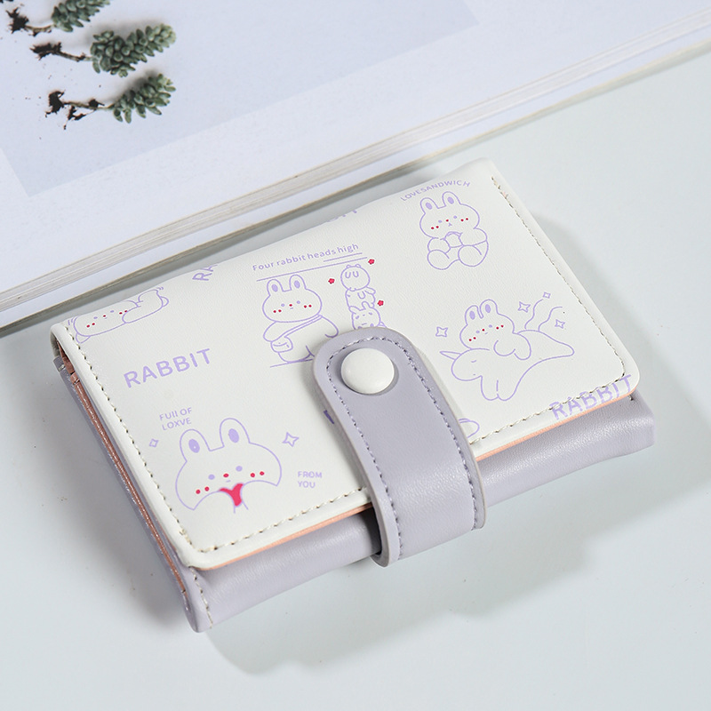Women Short Wallet Cute Bear PU Leather Small Wallet Female Card Holder Mini Wallet Lady White Wallet Clutch Bag Wallet Girl Wallet Gift Wallet Daily Use Travel Party