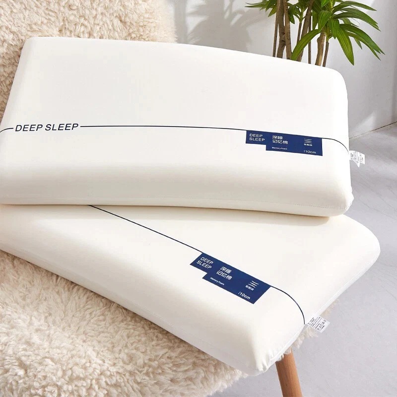 1pc Orthopedic Memory Foam Pillow 70x42cm – Cooling Gel Infused & Breathable White Pillow for Neck Pain Relief, Side & Back Sleepers