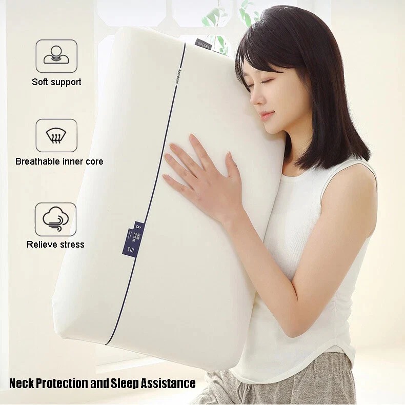 1pc Orthopedic Memory Foam Pillow 70x42cm – Cooling Gel Infused & Breathable White Pillow for Neck Pain Relief, Side & Back Sleepers
