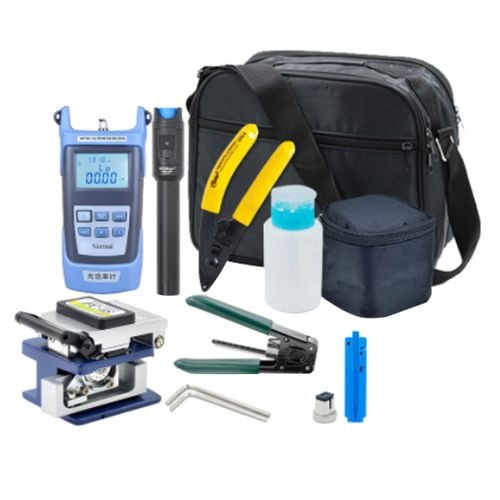 Fiber Optic Tool Kit | Stripper, Cleaver, Cutter, Optical Power Meter, Visual Fault Locator & Cleaning Accessories | Compact Professional Set