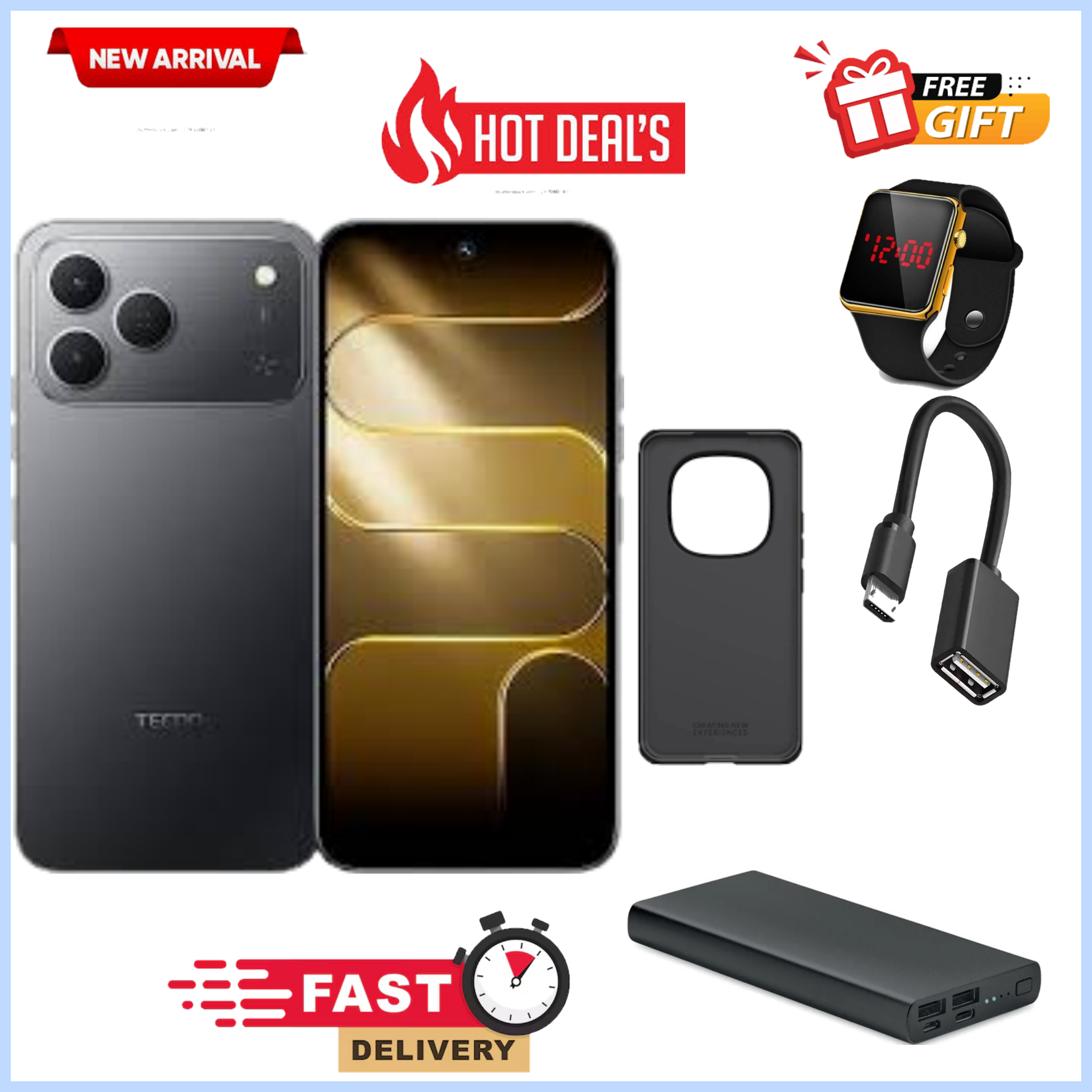 NEW ARRIVAL DEAL!!Tecno Spark 50 128GB/256GB + UpTo 8GB/16GB EXTENDED  6.67''  Camera 50MP Main Camera 45W Super Charging 6700mAh smartphone.+FREE GIFTS
