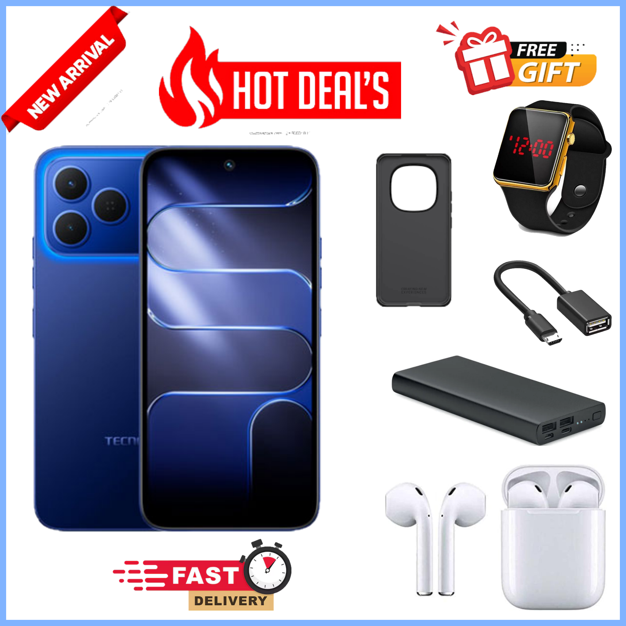 NEW ARRIVAL DEAL!!Tecno Spark 50 128GB/256GB + UpTo 8GB/16GB EXTENDED  6.67''  Camera 50MP Main Camera 45W Super Charging 6700mAh smartphone.+FREE GIFTS