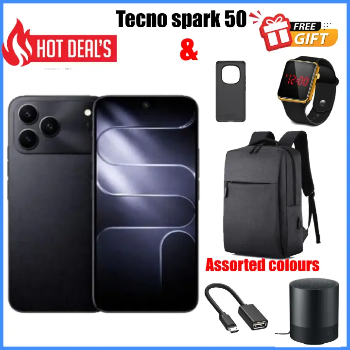 KILIMALL ANNIVERSARY DEALS!! NEW ARRIVAL DEAL!!Tecno Spark 50 128GB/256GB + UpTo 8GB/16GB EXTENDED  6.67''  Camera 50MP Main Camera 45W Super Charging 6700mAh smartphone.+FREE GIFTS
