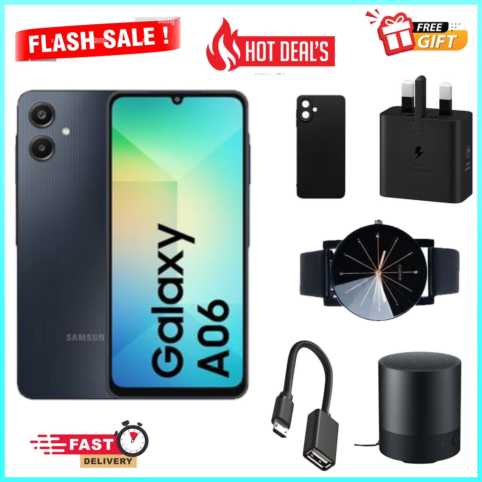 KILIMALL ANNIVERSARY DEALS!!Samsung Galaxy A06 64GB/128GB+4GB 50MP Camera 6.7" 90Hz MTK Helio G85 (12nm) 5000mAh 25W Type-C Charge Android 14 Samsung A06  A06 samsung Smart Phone+FREE GIFTS