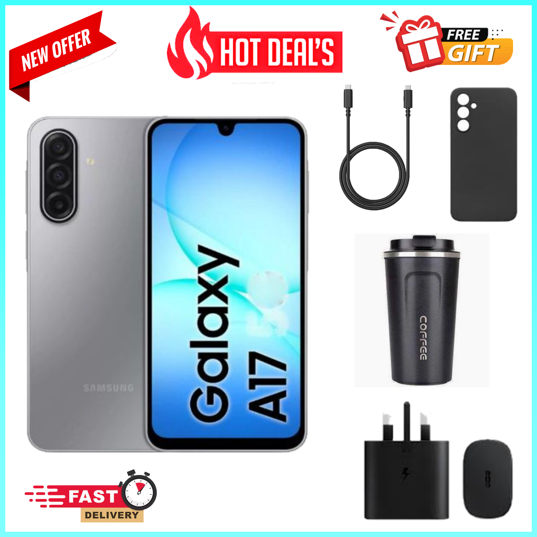 LIMITED TIME DEALS!!! Samsung Galaxy A17 256GB/128GB+4GB/6GB/8GB 6.7" Super AMOLED Display  50MP Triple Camera Android 15 5000mAh 25W Type-C  Samsung A17, A17 Samsung  ALL THE DISPLAYED GIFTS