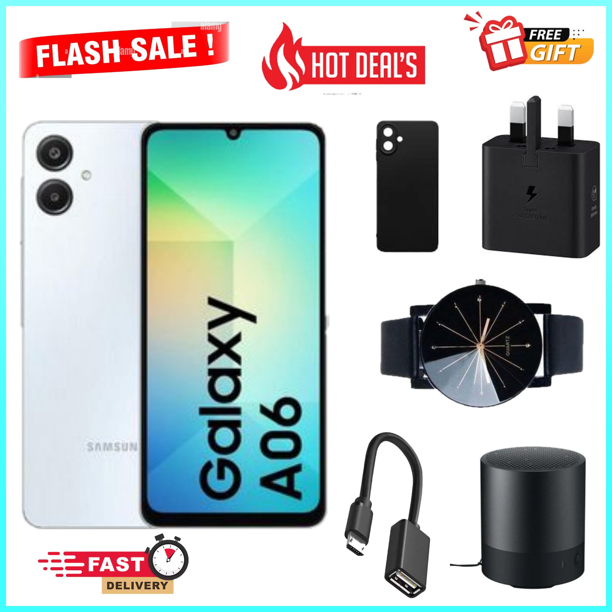 KILIMALL ANNIVERSARY DEALS!!Samsung Galaxy A06 64GB/128GB+4GB 50MP Camera 6.7" 90Hz MTK Helio G85 (12nm) 5000mAh 25W Type-C Charge Android 14 Samsung A06  A06 samsung Smart Phone+FREE GIFTS
