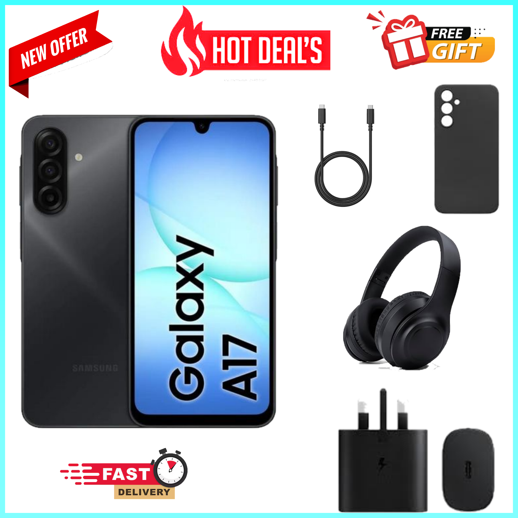 LIMITED TIME DEALS!!! Samsung Galaxy A17 256GB/128GB+4GB/6GB/8GB 6.7" Super AMOLED Display  50MP Triple Camera Android 15 5000mAh 25W Type-C  Samsung A17, A17 Samsung  ALL THE DISPLAYED GIFTS
