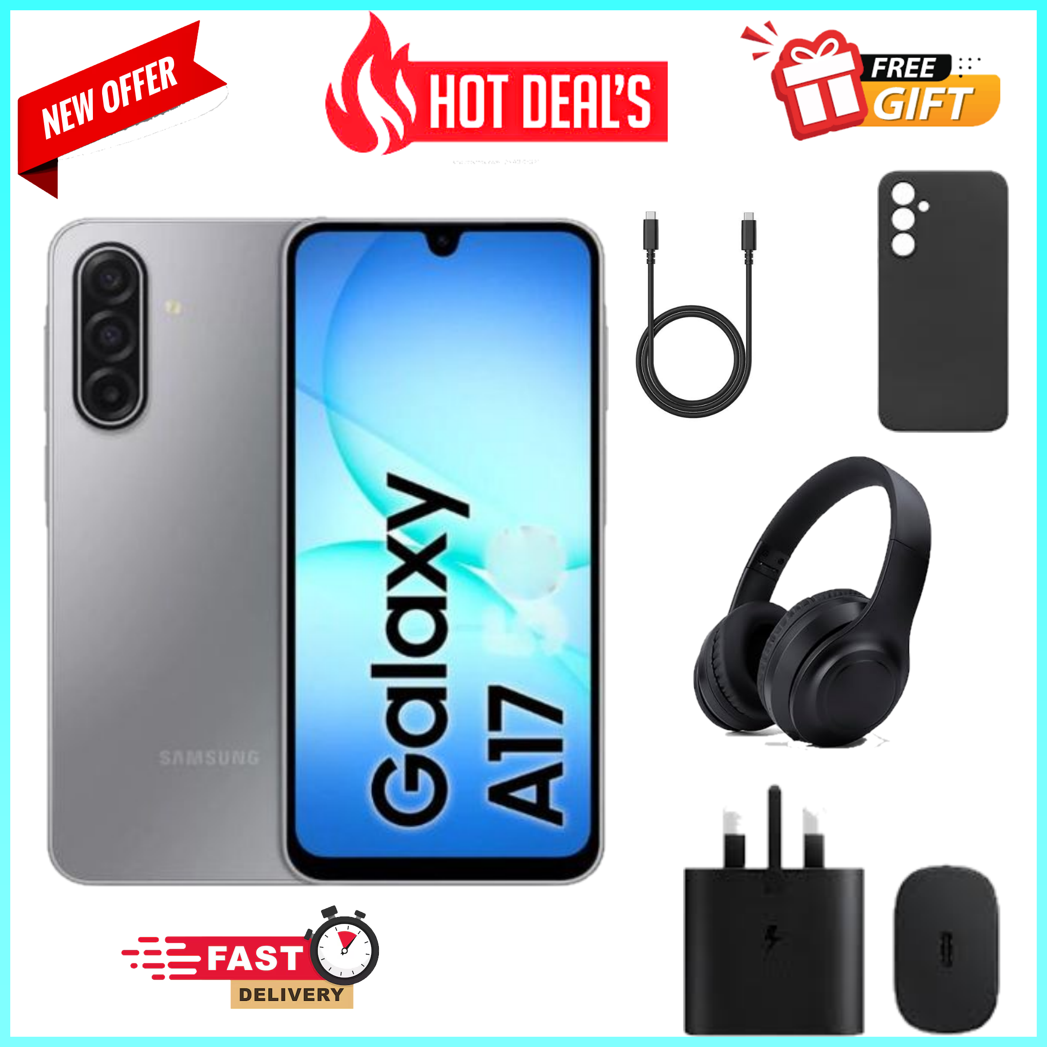 LIMITED TIME DEALS!!! Samsung Galaxy A17 256GB/128GB+4GB/6GB/8GB 6.7" Super AMOLED Display  50MP Triple Camera Android 15 5000mAh 25W Type-C  Samsung A17, A17 Samsung  ALL THE DISPLAYED GIFTS