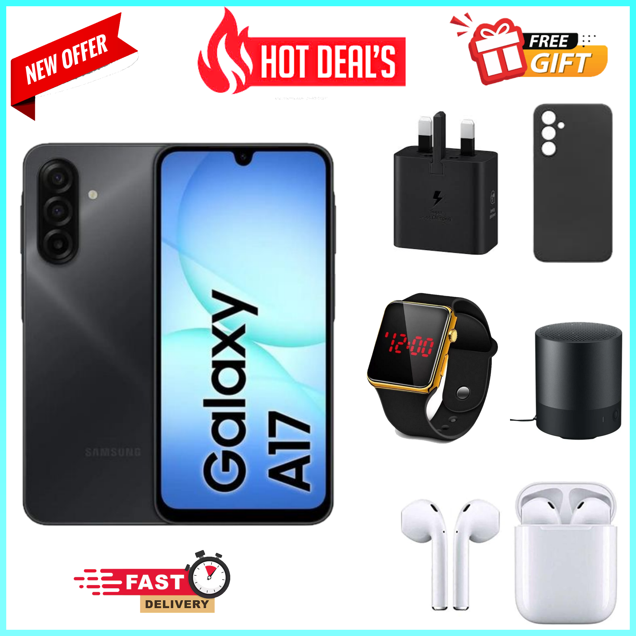 LIMITED TIME DEALS!!! Samsung Galaxy A17 256GB/128GB+4GB/6GB/8GB 6.7" Super AMOLED Display  50MP Triple Camera Android 15 5000mAh 25W Type-C  Samsung A17, A17 Samsung  ALL THE DISPLAYED GIFTS