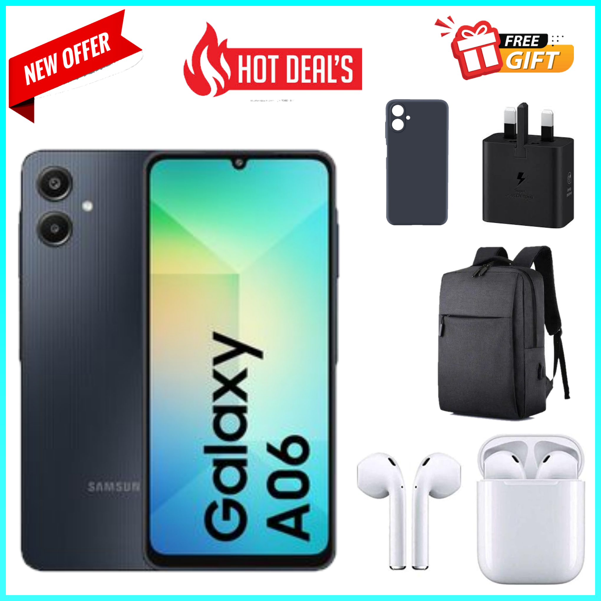 KILIMALL ANNIVERSARY DEALS!!Samsung Galaxy A06 64GB/128GB+4GB 50MP Camera 6.7" 90Hz MTK Helio G85 (12nm) 5000mAh 25W Type-C Charge Android 14 Samsung A06  A06 samsung Smart Phone+FREE GIFTS