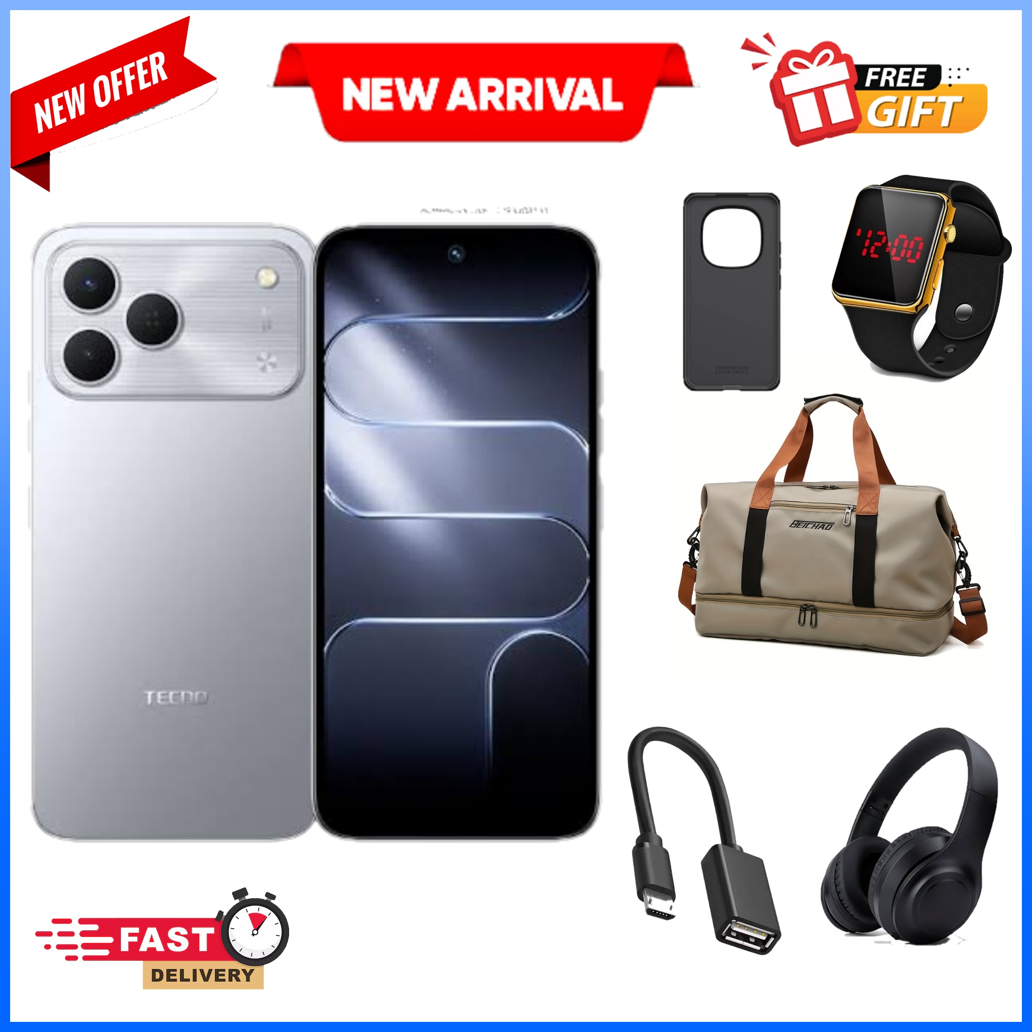 LIMITED TIME DEALS!!! BRAND NEW Tecno Spark 50 128GB/256GB ROM+(4+8)GB RAM 6.78" SCREEN 120Hz Refresh rate Camera 50MP Main Camera +8MP SELFIE 18W Super Charging 6700mAh battery Android 16+FREE GIFTS