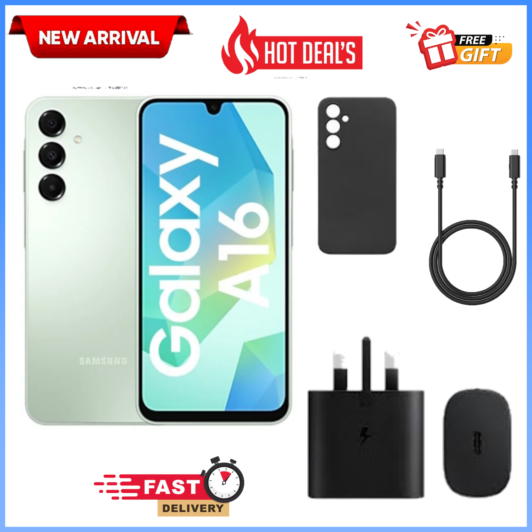 LIMITED DEALS!! ABRAND NEW  Samsung Galaxy A16 128GB+4GB 6.7" Super AMOLED D 50MP Triple Camera Android 14 Mediatek Helio G99 5000mAh 25W Type-C Charge Smart Phones samsung A16  A16 samsung+FREE GIFTS