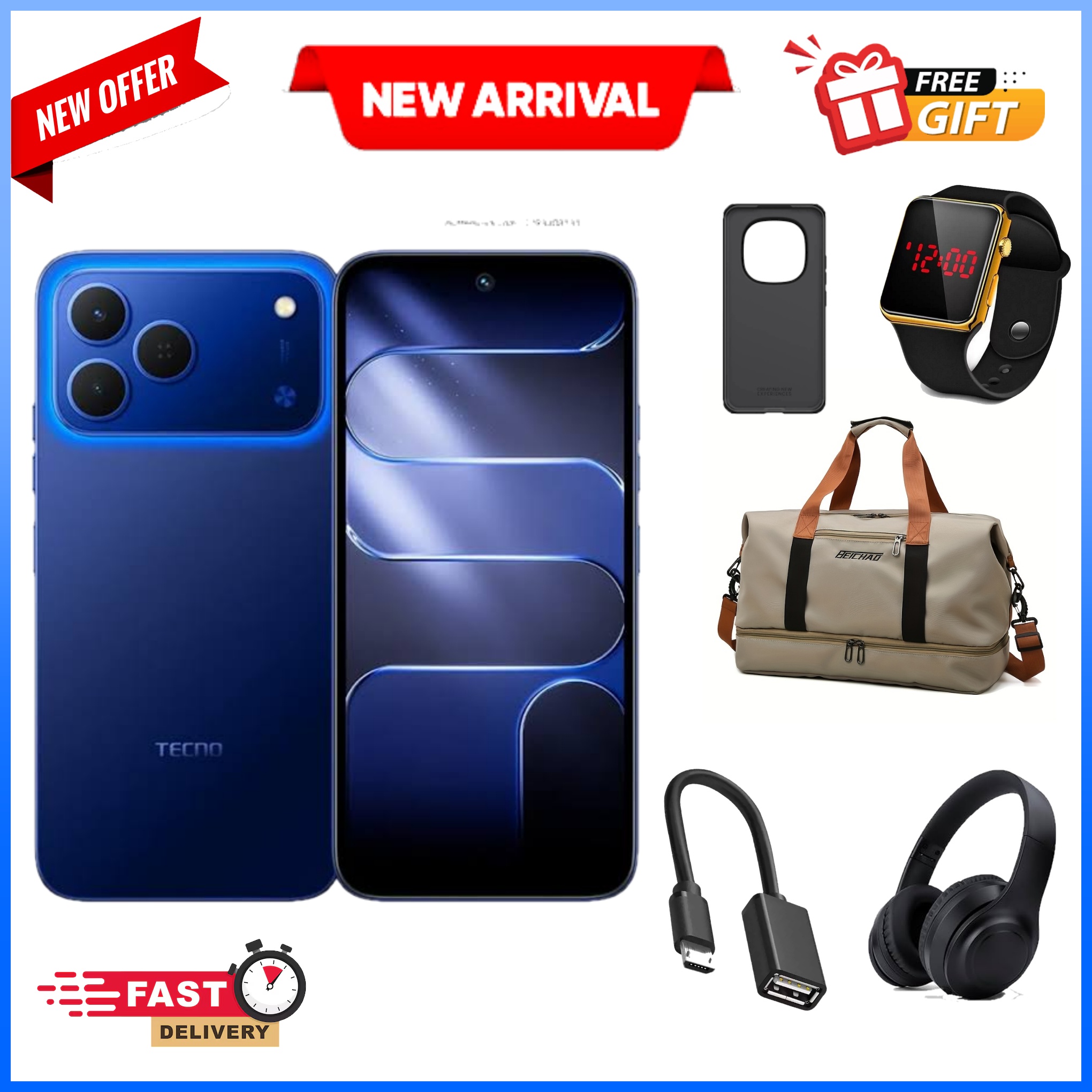 LIMITED TIME DEALS!!! BRAND NEW Tecno Spark 50 128GB/256GB ROM+(4+8)GB RAM 6.78" SCREEN 120Hz Refresh rate Camera 50MP Main Camera +8MP SELFIE 18W Super Charging 6700mAh battery Android 16+FREE GIFTS