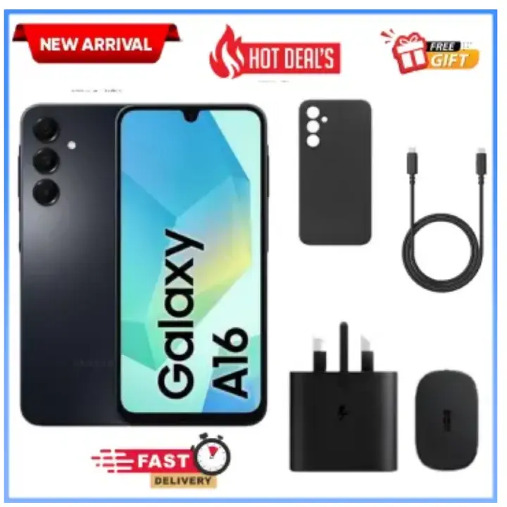 LIMITED DEALS!! ABRAND NEW  Samsung Galaxy A16 128GB+4GB 6.7" Super AMOLED D 50MP Triple Camera Android 14 Mediatek Helio G99 5000mAh 25W Type-C Charge Smart Phones samsung A16  A16 samsung+FREE GIFTS