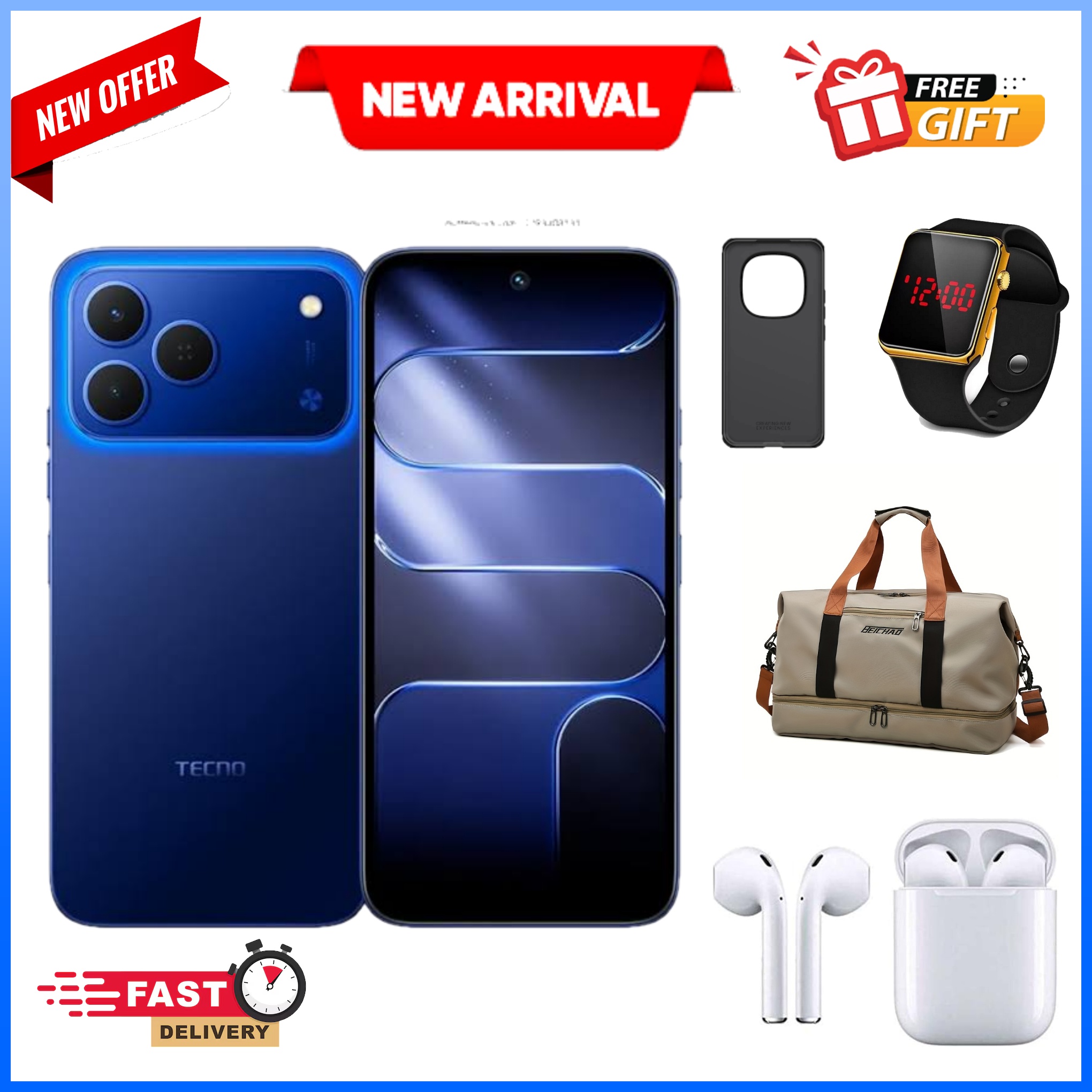 LIMITED TIME DEALS!!! BRAND NEW Tecno Spark 50 128GB/256GB ROM+(4+8)GB RAM 6.78" SCREEN 120Hz Refresh rate Camera 50MP Main Camera +8MP SELFIE 18W Super Charging 6700mAh battery Android 16+FREE GIFTS