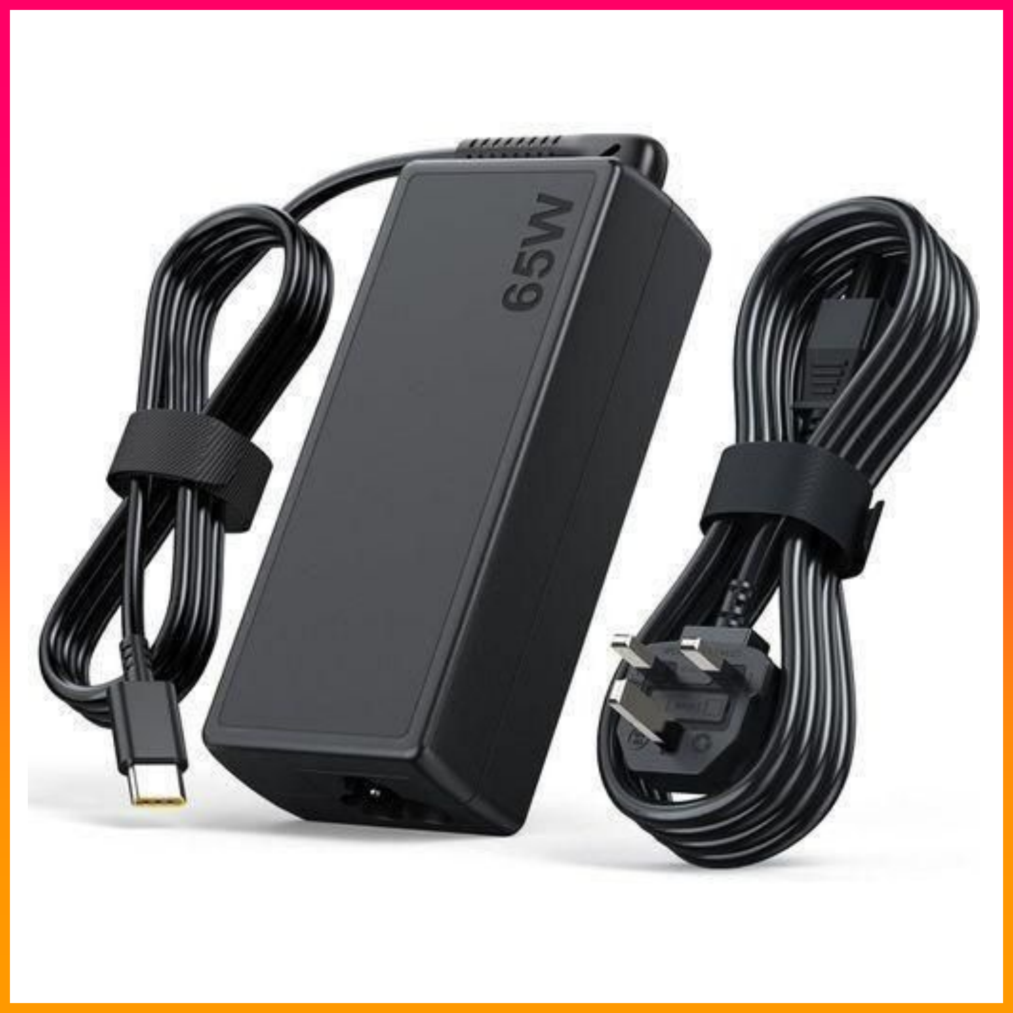 FLASH SALE!! Lenovo 65W Type-C COMPLETE Laptop Charger/Adapter: Complete with Power Cable | Device Protection | High Quality | with Warrant