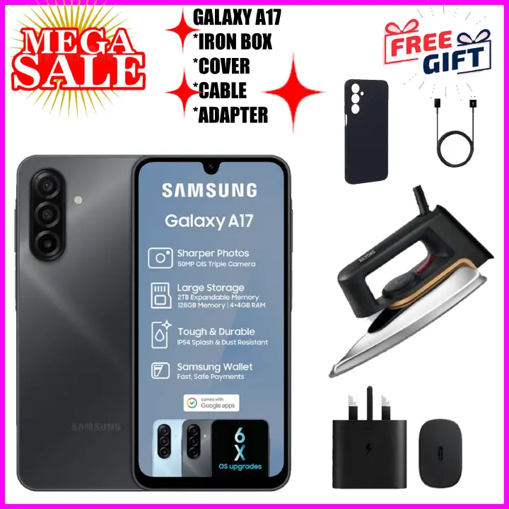 VALUE DEALS!! Samsung Galaxy A17 128GB/256GB+4GB/6GB/8GB 6.7" Super AMOLED Display  50MP Triple Camera Android 15  5000mAh Samsung A17, A17 Samsung Smart Phones phone+ ALL THE DISPLAYED GIFTS