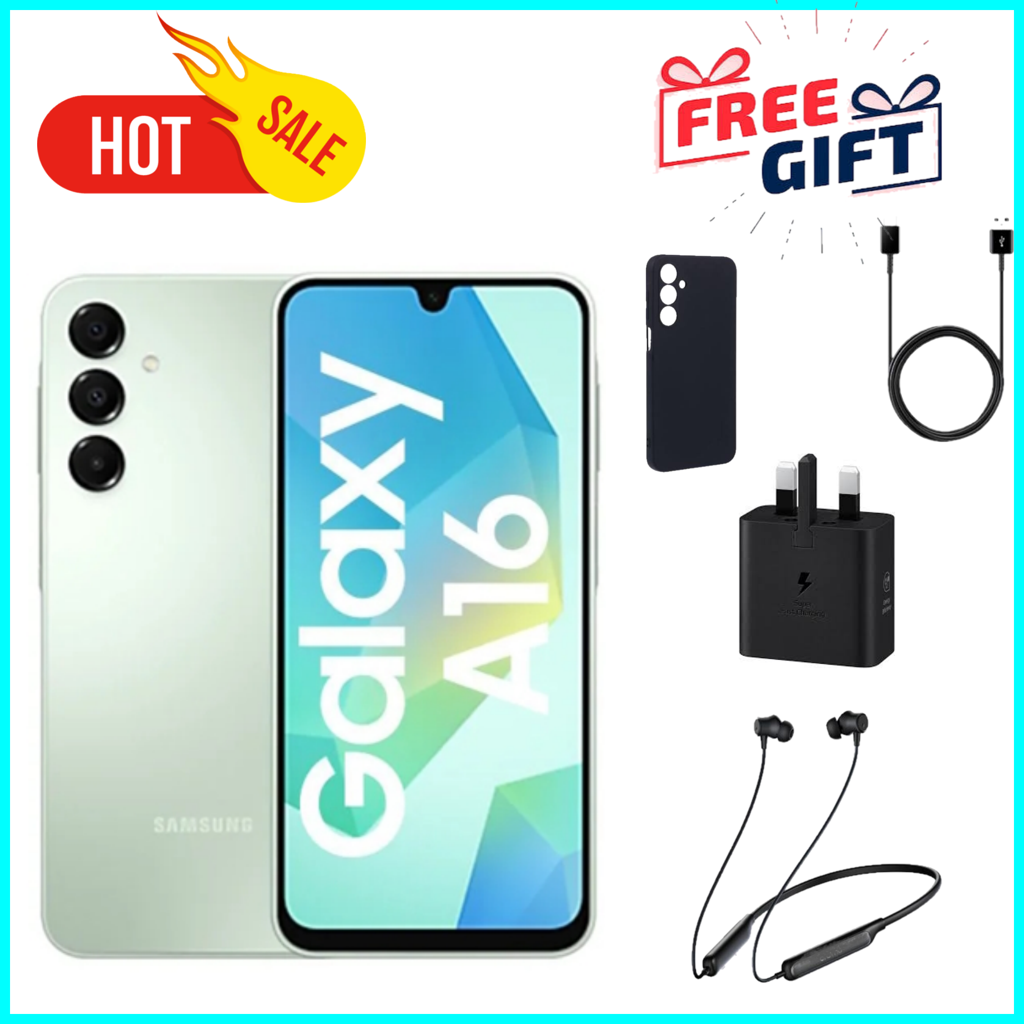 LIMITED DEALS!! BRAND NEW Samsung Galaxy A16 128GB+4GB 6.7" Super AMOLED D 50MP Triple Camera Android 14 Mediatek Helio G99 5000mAh 25W Type-C Charge Smart Phones samsung A16+FREE GIFTS