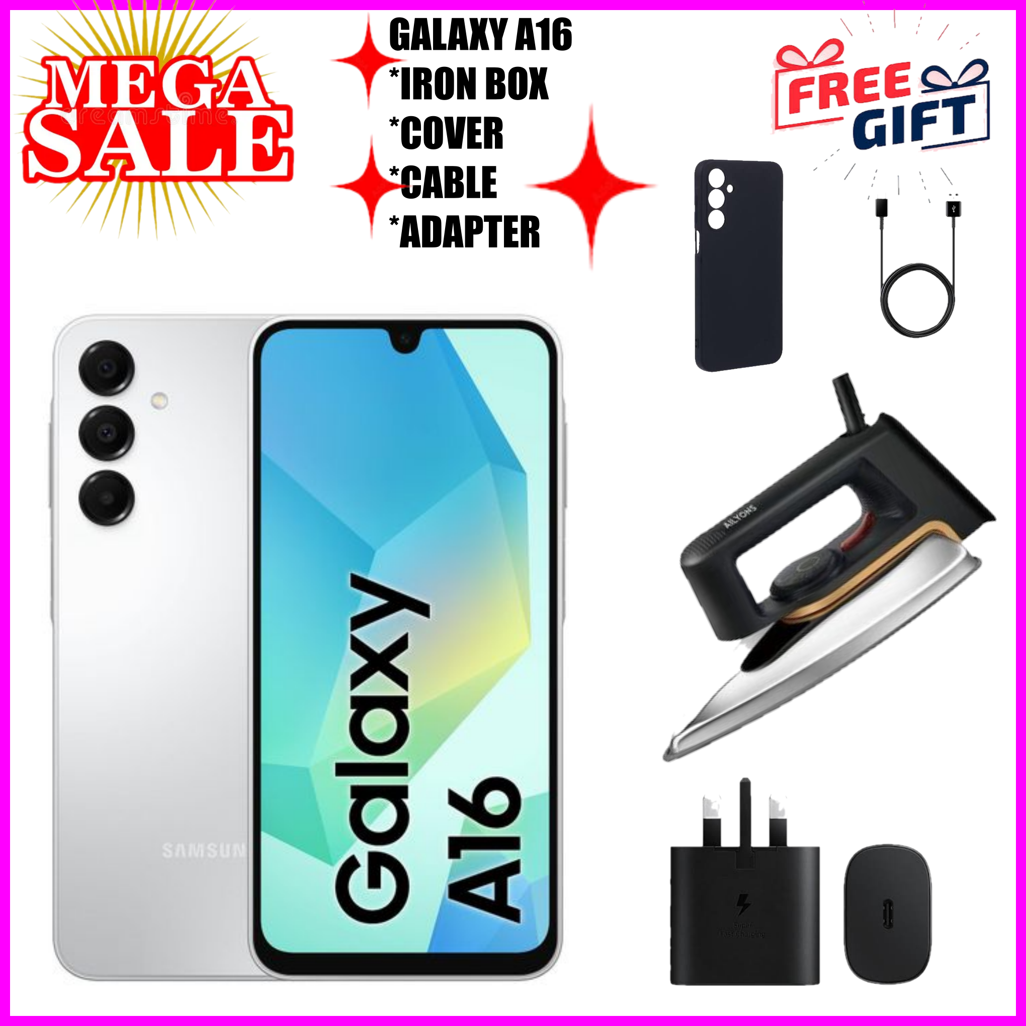 HOT DEALS! Samsung Galaxy A16 128GB+4GB 6.7" Super AMOLED D 50MP Triple Camera Android 14 Mediatek Helio G99 5000mAh 25W Type-C Charge Smart Phones phone samsung A16  A16 samsung+FREE GIFTS smartphone