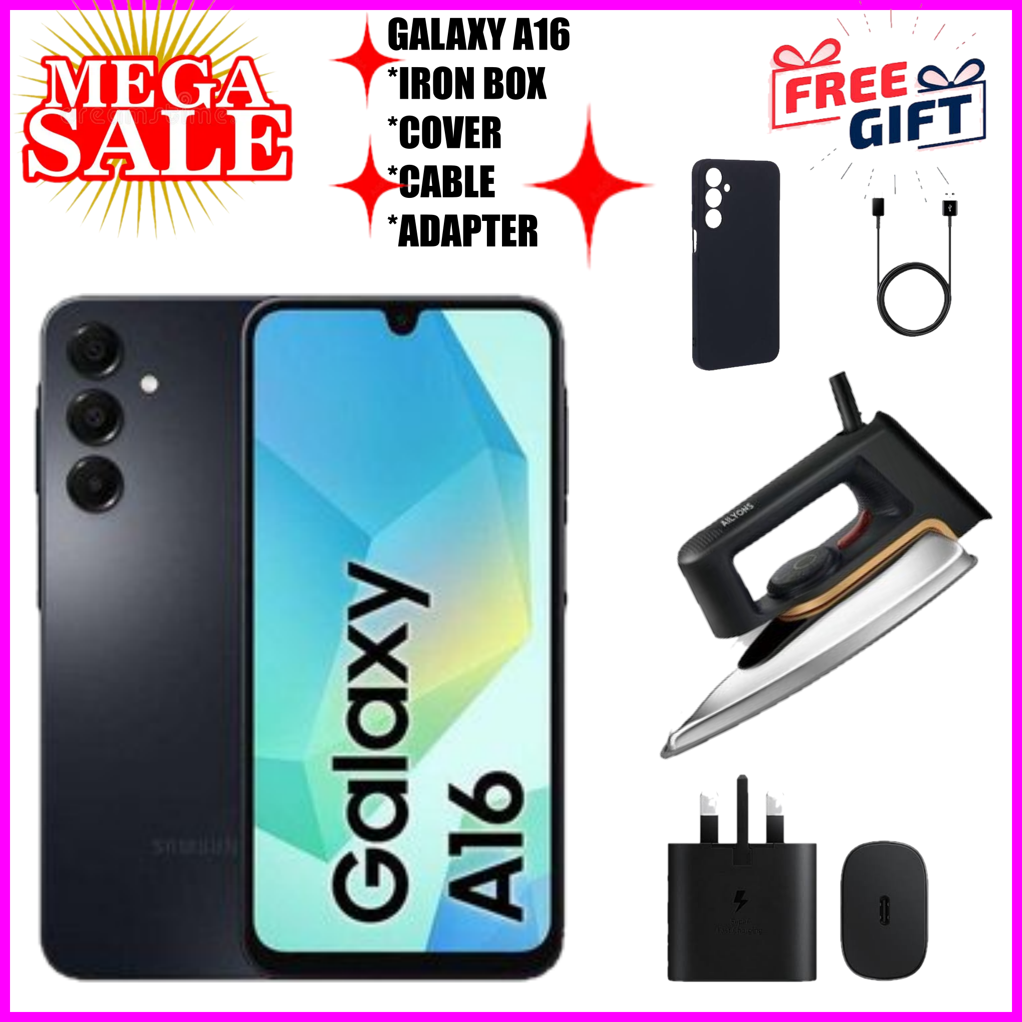 HOT DEALS! Samsung Galaxy A16 128GB+4GB 6.7" Super AMOLED D 50MP Triple Camera Android 14 Mediatek Helio G99 5000mAh 25W Type-C Charge Smart Phones phone samsung A16  A16 samsung+FREE GIFTS smartphone
