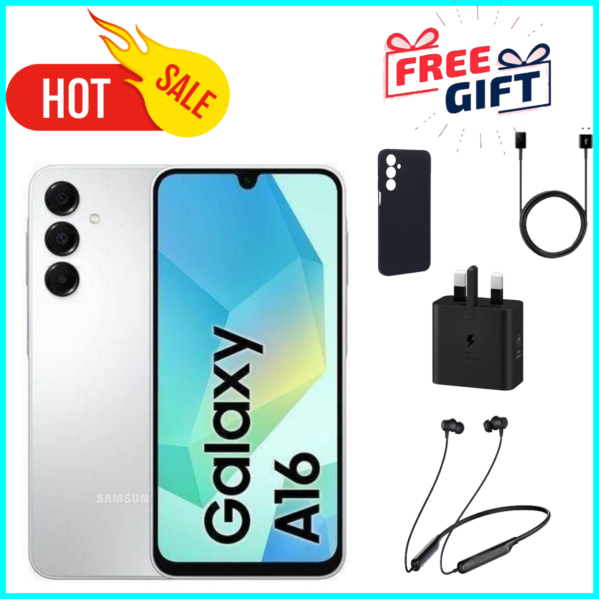 LIMITED DEALS!! BRAND NEW Samsung Galaxy A16 128GB+4GB 6.7" Super AMOLED D 50MP Triple Camera Android 14 Mediatek Helio G99 5000mAh 25W Type-C Charge Smart Phones samsung A16+FREE GIFTS
