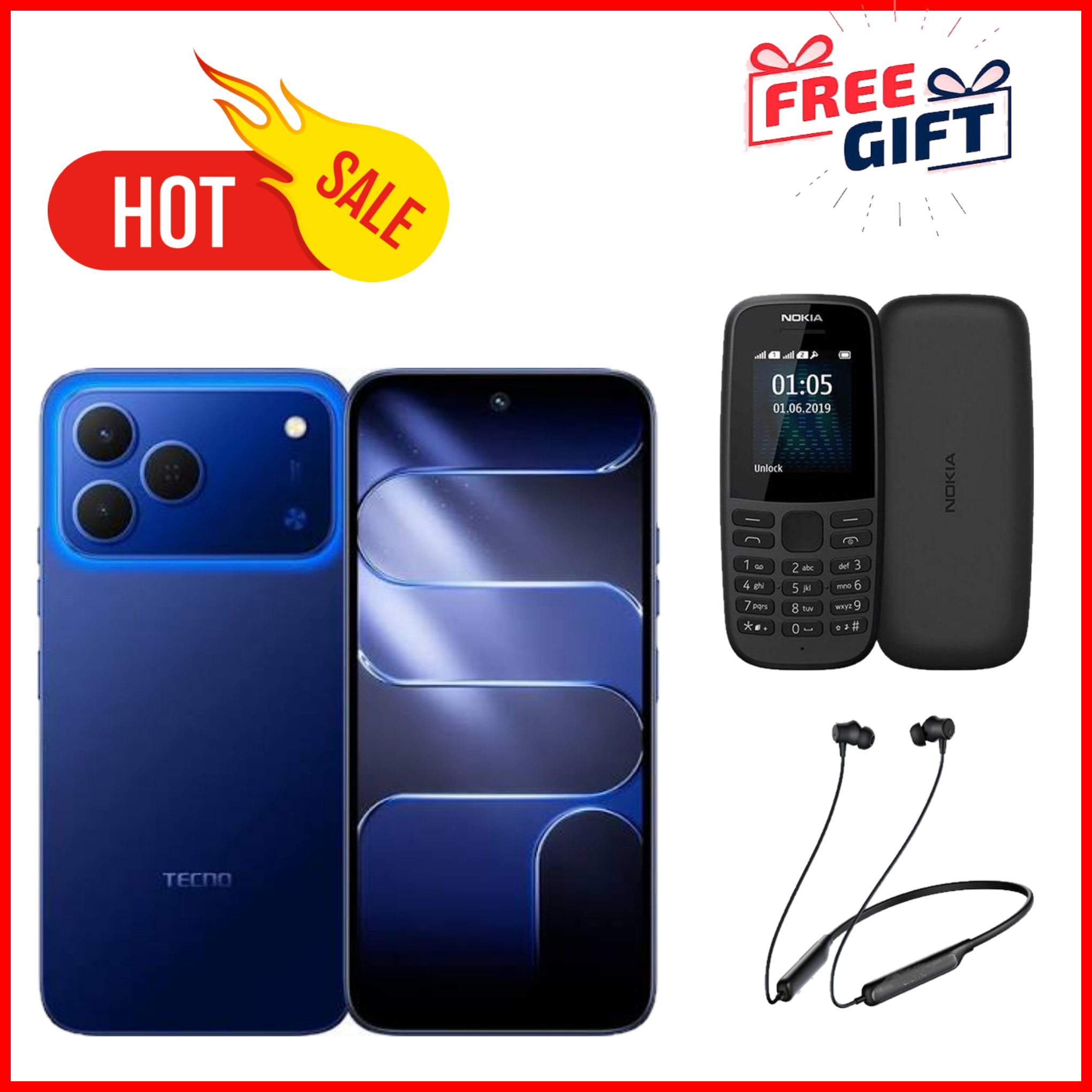 LIMITED TIME DEAL!! BRAND NEW Tecno Spark 50 128GB ROM+ 12GB (4+8)RAM 6.78" SCREEN 120Hz Refresh rate Camera 50MP Main Camera +8MP SELFIE 18W Super Charging 6700mAh battery Android 16 +FREE GIFTS
