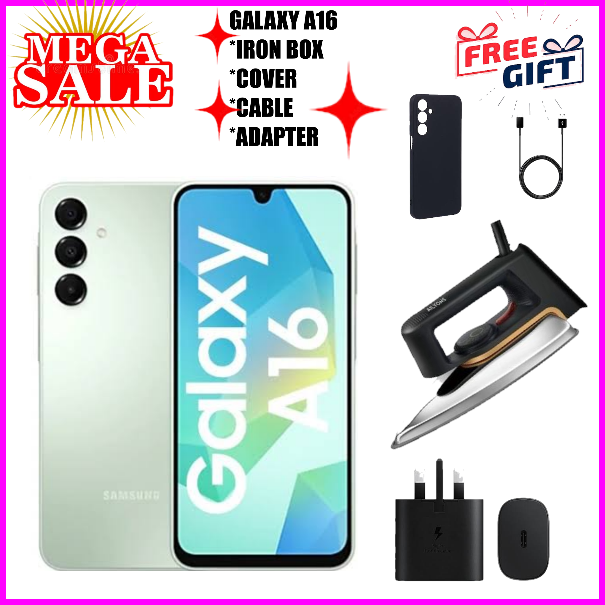 HOT DEALS! Samsung Galaxy A16 128GB+4GB 6.7" Super AMOLED D 50MP Triple Camera Android 14 Mediatek Helio G99 5000mAh 25W Type-C Charge Smart Phones phone samsung A16  A16 samsung+FREE GIFTS smartphone