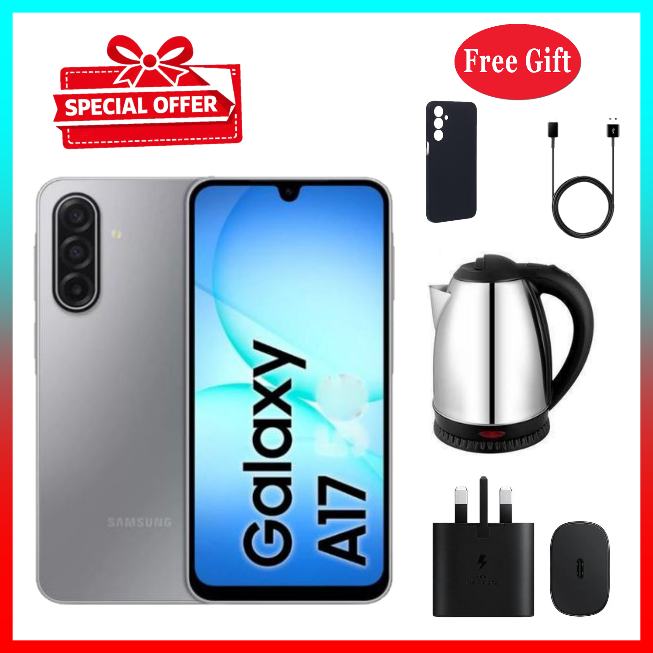 LIMITED TIME DEALS!!! Samsung Galaxy A17 256GB/128GB+4GB/6GB/8GB 6.7" Super AMOLED Display  50MP Triple Camera Android 15 5000mAh 25W Type-C  Samsung A17, A17 Samsung  ALL THE DISPLAYED GIFTS