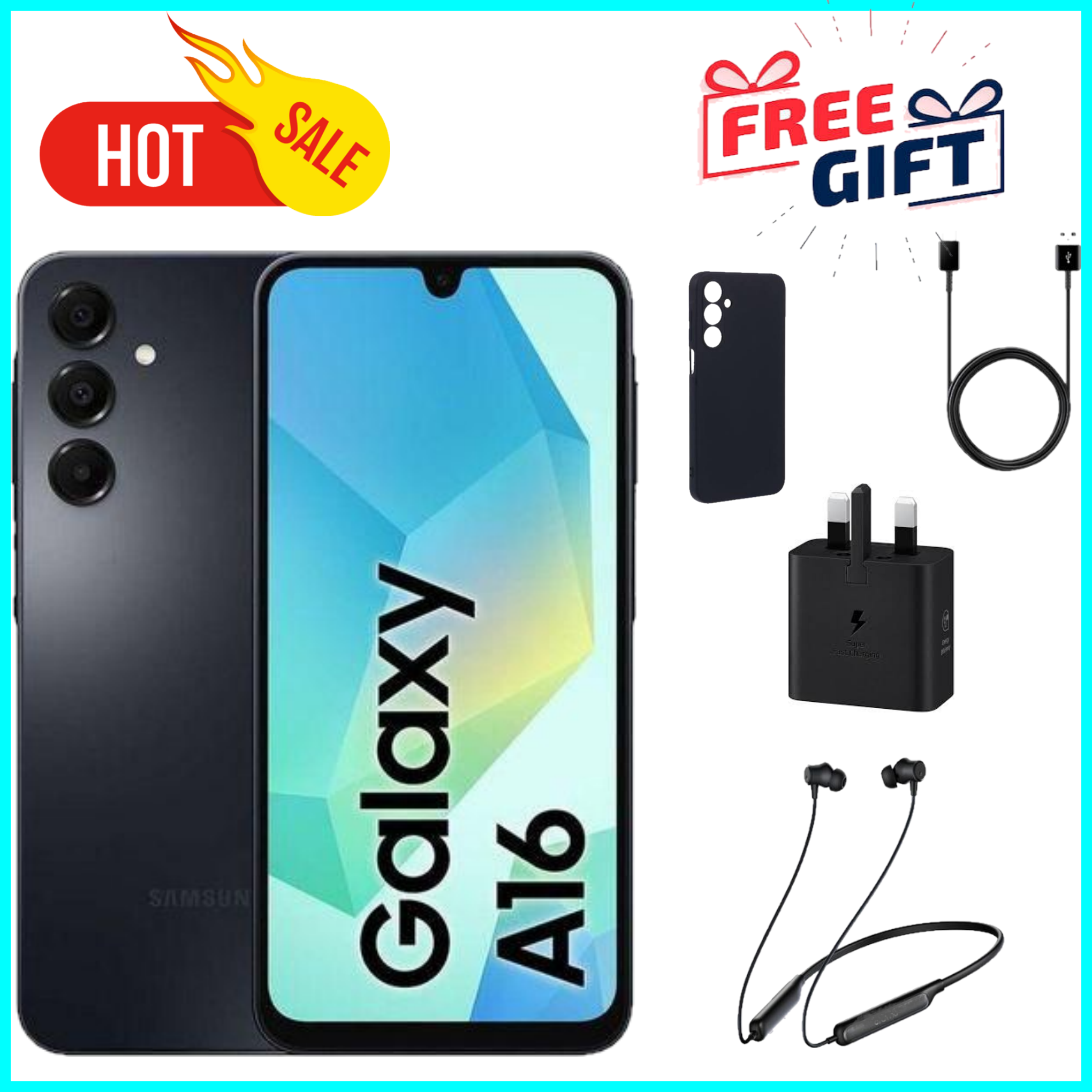 LIMITED DEALS!! BRAND NEW Samsung Galaxy A16 128GB+4GB 6.7" Super AMOLED D 50MP Triple Camera Android 14 Mediatek Helio G99 5000mAh 25W Type-C Charge Smart Phones samsung A16+FREE GIFTS