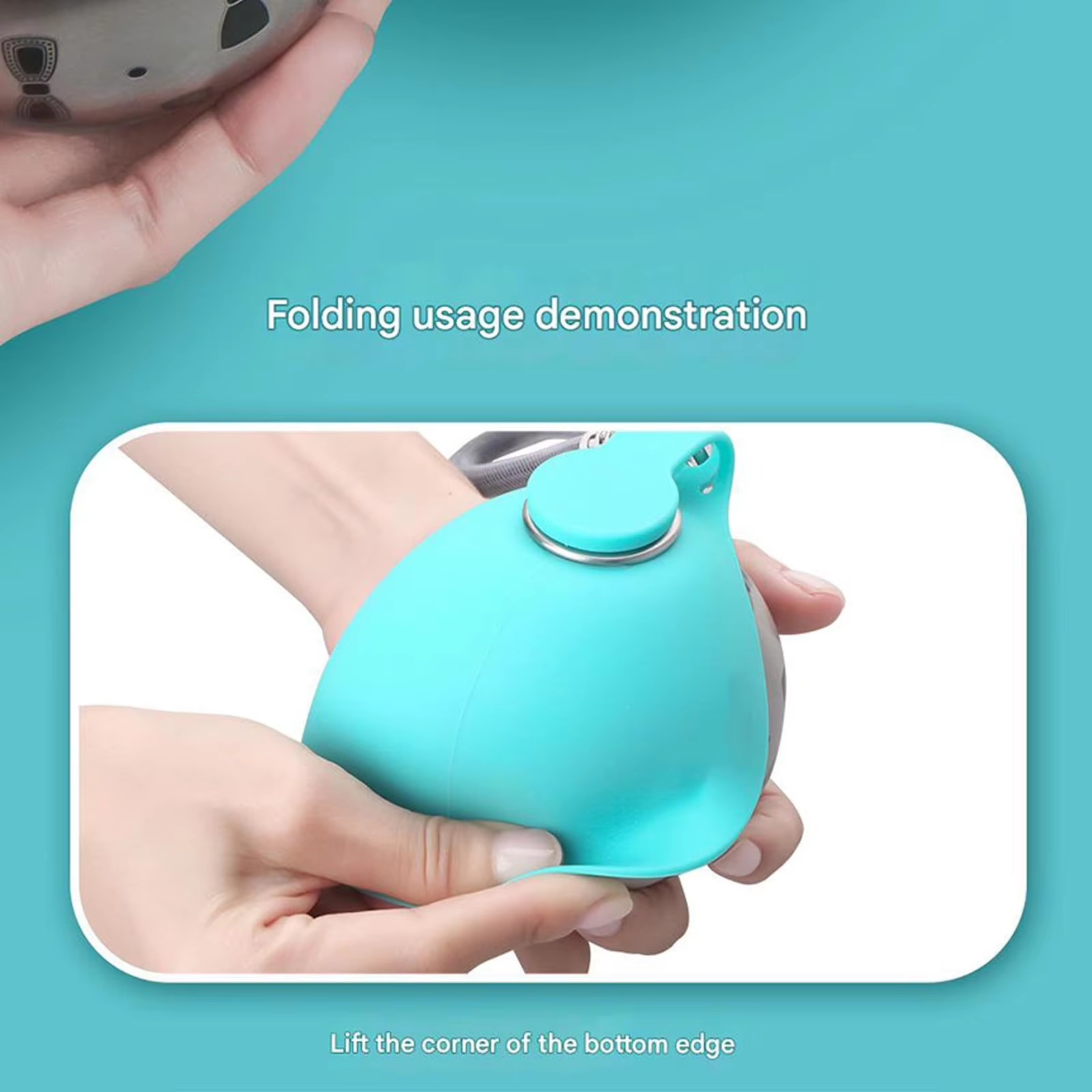 2-in-1 Portable Dog Water Bottle for Small Dogs Leak-Proof & Compact Dog Travel Water Bottle Stainless Steel Bottle & Silicon