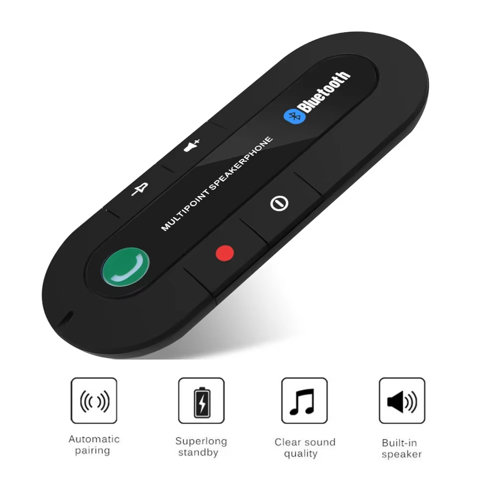 Car Sun Visor Speaker Bluetooth Car Kit Handsfree Call Wireless Speakerphone For Phone Auto Bluetooth Audio Receiver Accessories
