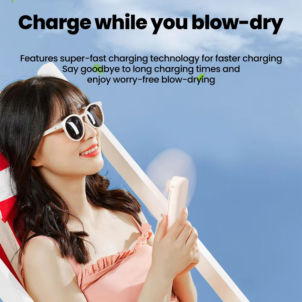 Portable Mini Handheld Fan Rechargeable USB Portable Telescopic Silent Office Desktop Small Fan Personal Cooling Artifact