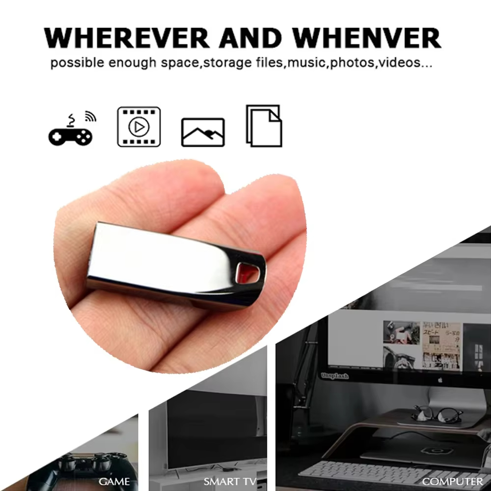 Storage Pen Drive USB3.2 520MB/s 2TB Flash Drive Sleek Durable Data Transfer 1TB 2TB U-Disk Large Capacity Super Mini Plug Play