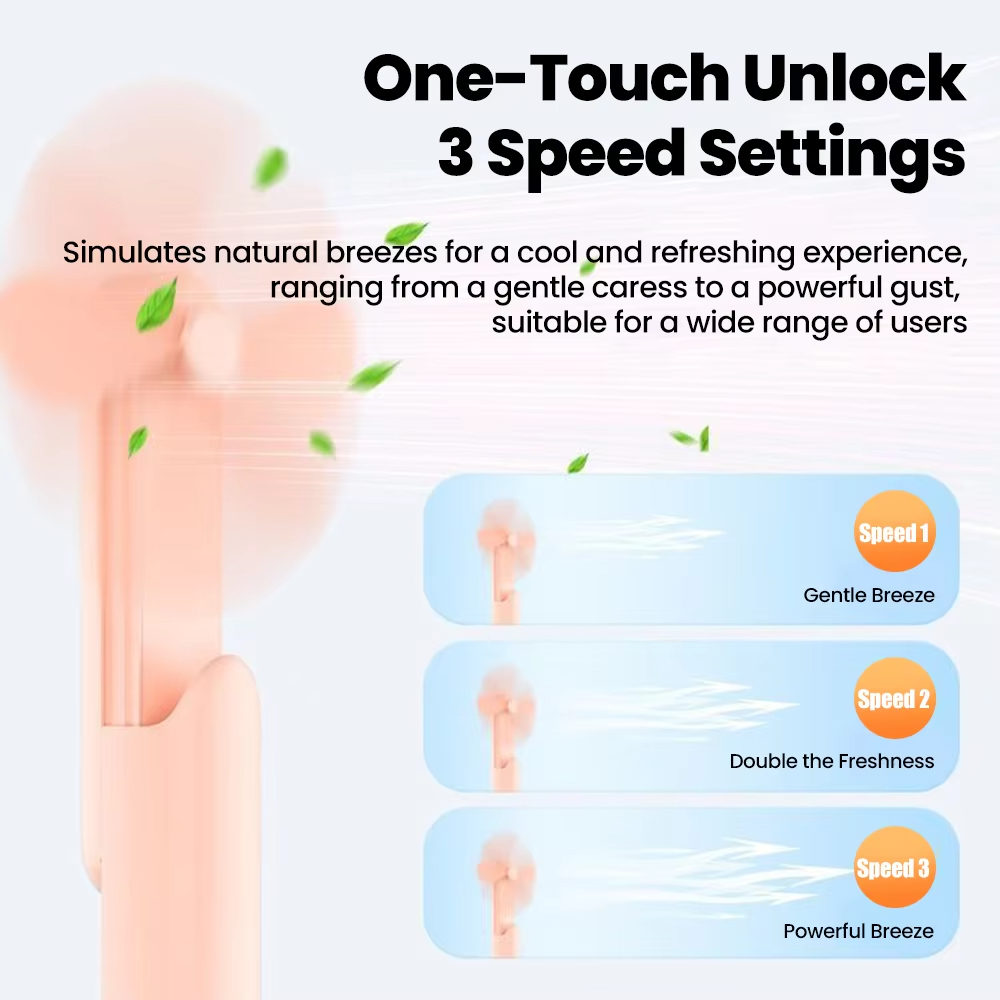 Portable Mini Handheld Fan Rechargeable USB Portable Telescopic Silent Office Desktop Small Fan Personal Cooling Artifact