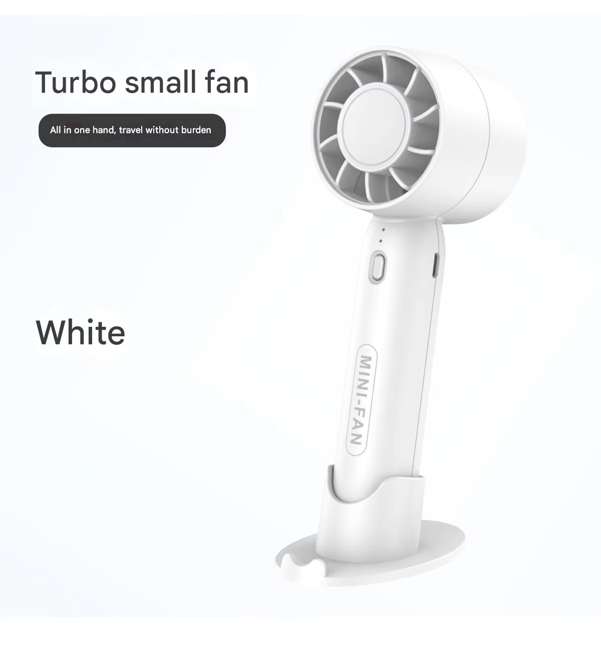 Turbo handheld small fan USB charging mini outdoor portable lightweight desktop stand with long-lasting battery life