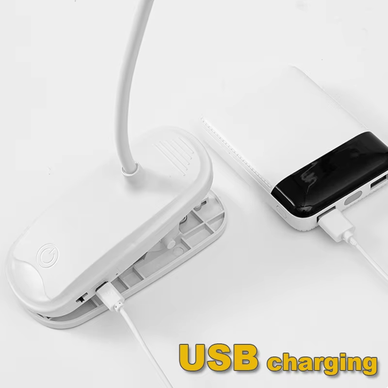 Double Head LED Reading Table Lamp Eye Protection Lights 3 Color Modes USB Rechargeable 360° Rotate Touch Control Home Office