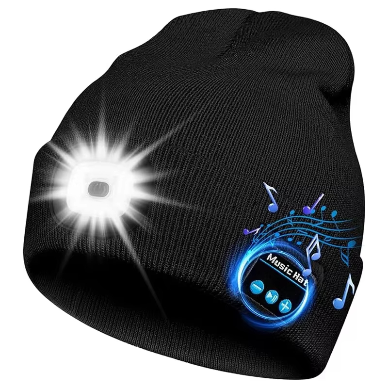 Bluetooth Music Charging LED Luminous Lighting Headlamp Knitted Hat Party Performance Hat Party Hat Sports Trends